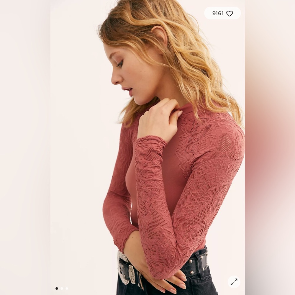INTIMATELY FREE PEOPLE Ladies Size Medium Large Knit & Lace Top. fits sm…
